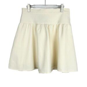 Maxmara Made In Italy Pleated Beige Sheep Wool Skirt L Size Grade A New With Tag